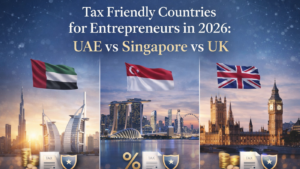 Read more about the article Tax Friendly Countries for Entrepreneurs in 2026: UAE vs Singapore vs UK